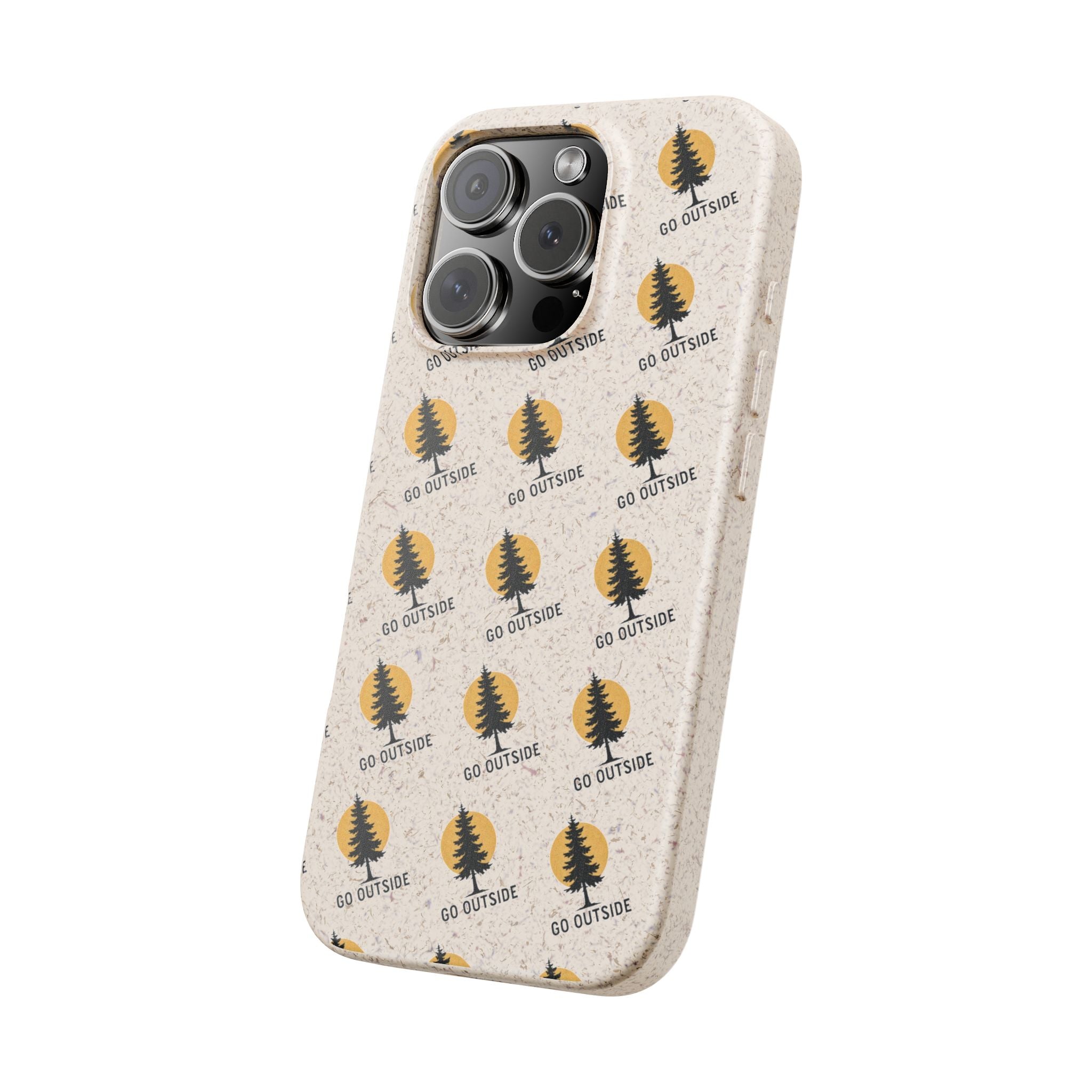 Biodegradable Phone Case — 'Go Outside' Recycled Eco-Friendly iPhone Cover