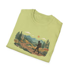 Hiker Mountain Sunset T-Shirt — Scenic Trail Adventure Tee