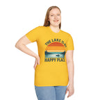 "The Lake Is My Happy Place" Canoe On The Lake At Sunset T-Shirt