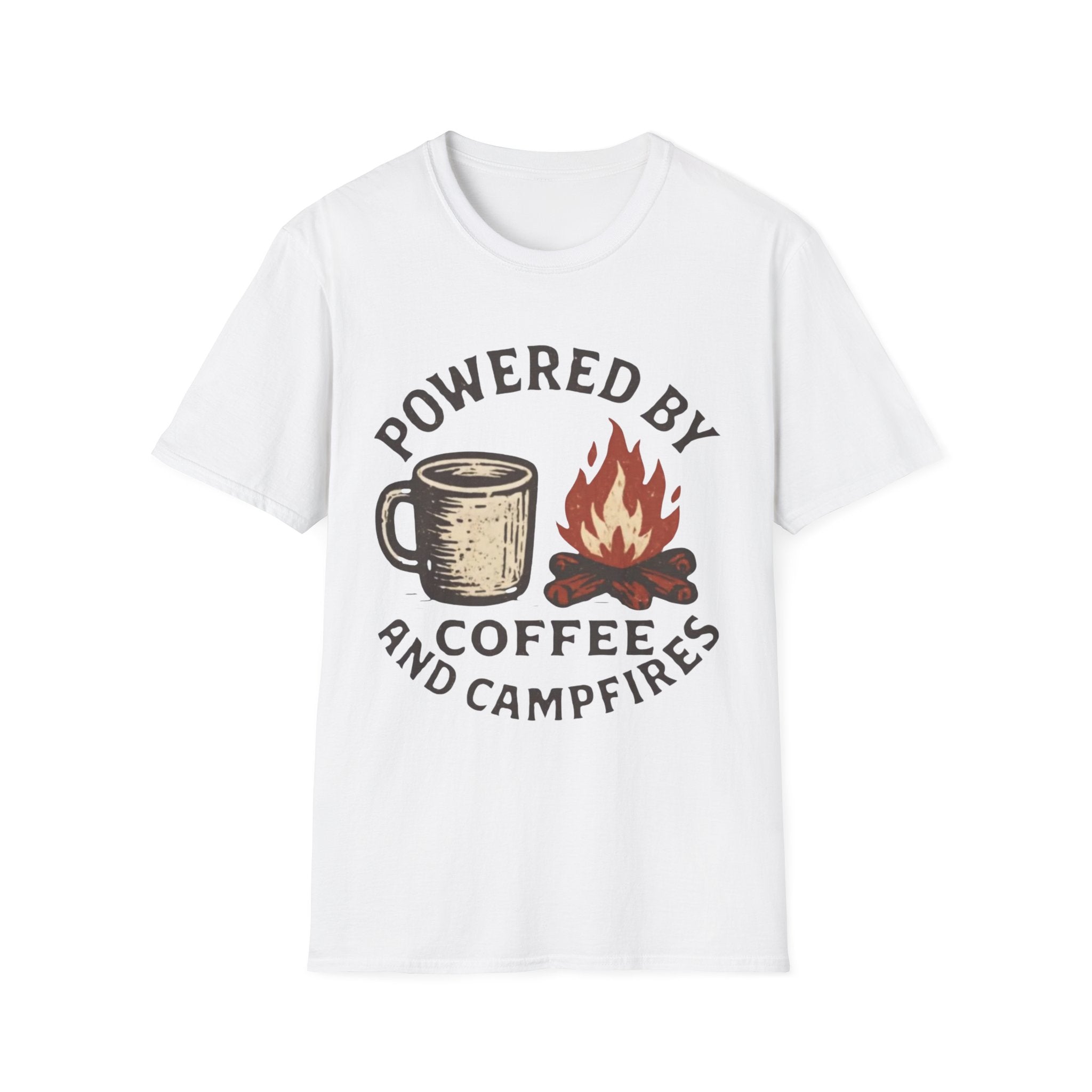 Powered By Coffee And Campfires Vintage Camping T-Shirt