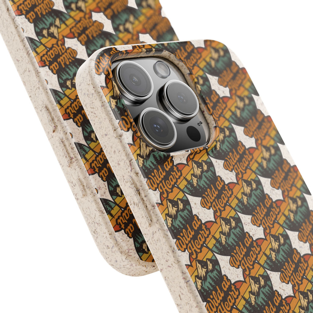 Eco-Friendly Phone Case — Vintage Camper Pattern Biodegradable iPhone Cover