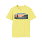 Outdoor T-Shirt — "Seeking Simple Treasures" Sunset Hiker Graphic