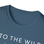 Into The Wild Canoe T-Shirt - Minimal Night Sky Lake Camping Tee