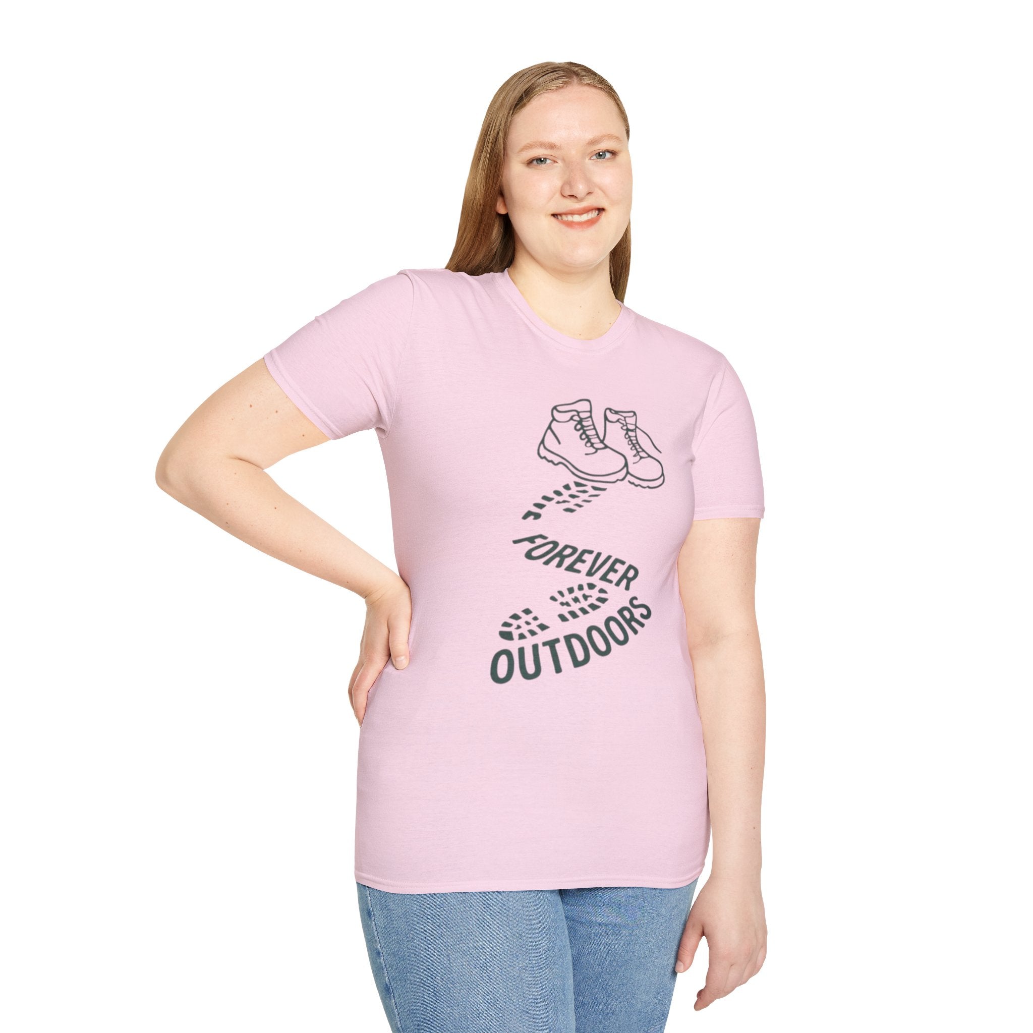 Boots with Footprints "Forever Outdoors" T-Shirt