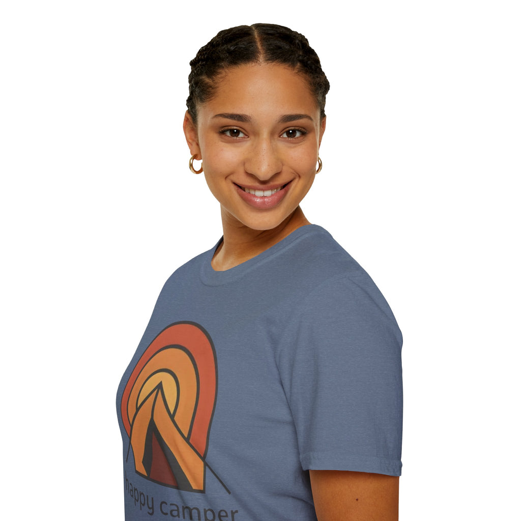 Happy Camper Retro Sunset Camping T-Shirt