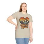 "Wild at Heart" Mountain Heart Retro Sunset Nature Tee Shirt