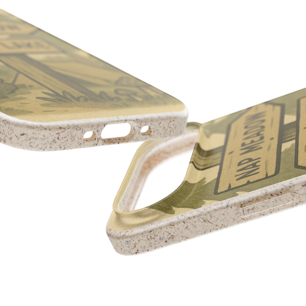 Biodegradable Phone Case — 'Nap Meadow' Mystic Lake Camping Design