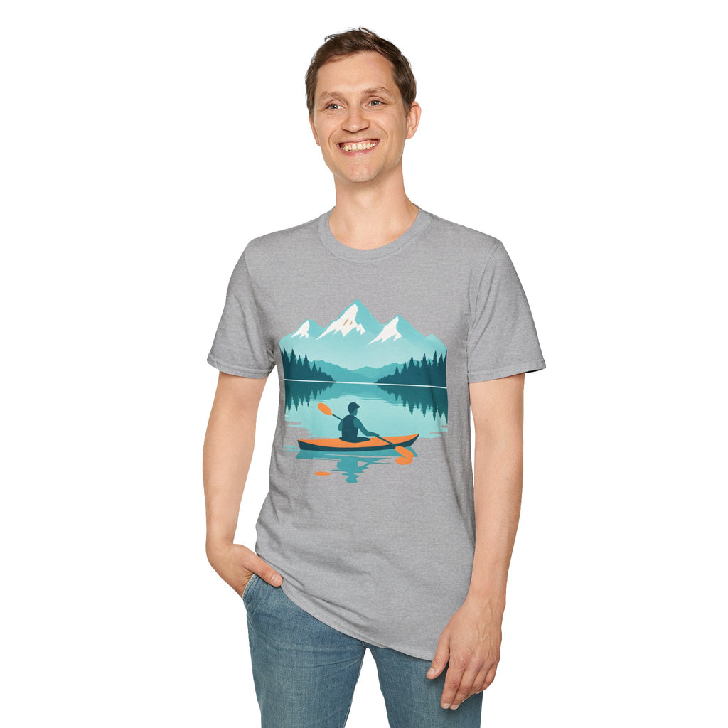 Kayaker on Serene Mountain Lake T-Shirt