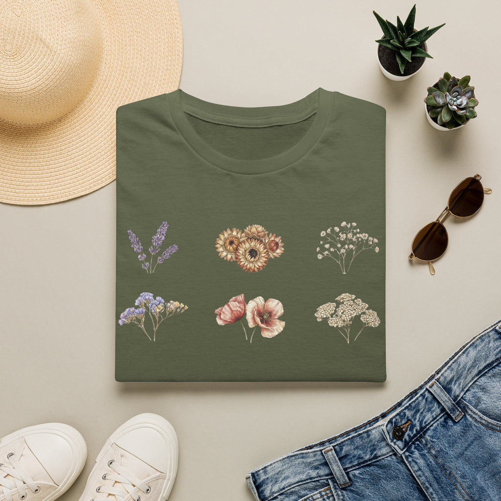 Floral Dried Mini Bouquets T-Shirt — Vintage Botanical Graphic Tee