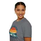 Canoe On The Lake At Sunset "The Lake Is My Happy Place" T-Shirt