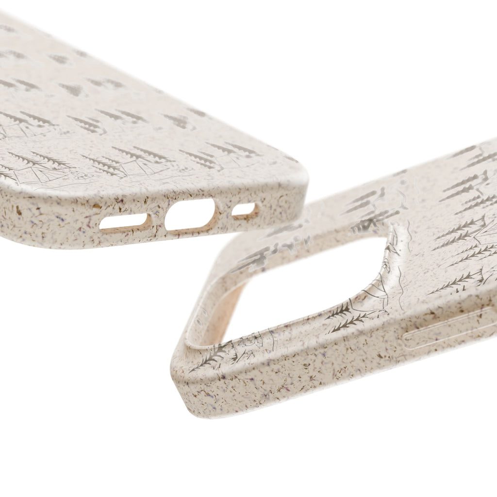 Biodegradable Phone Case — Eco-Friendly Forest Sketch Pattern