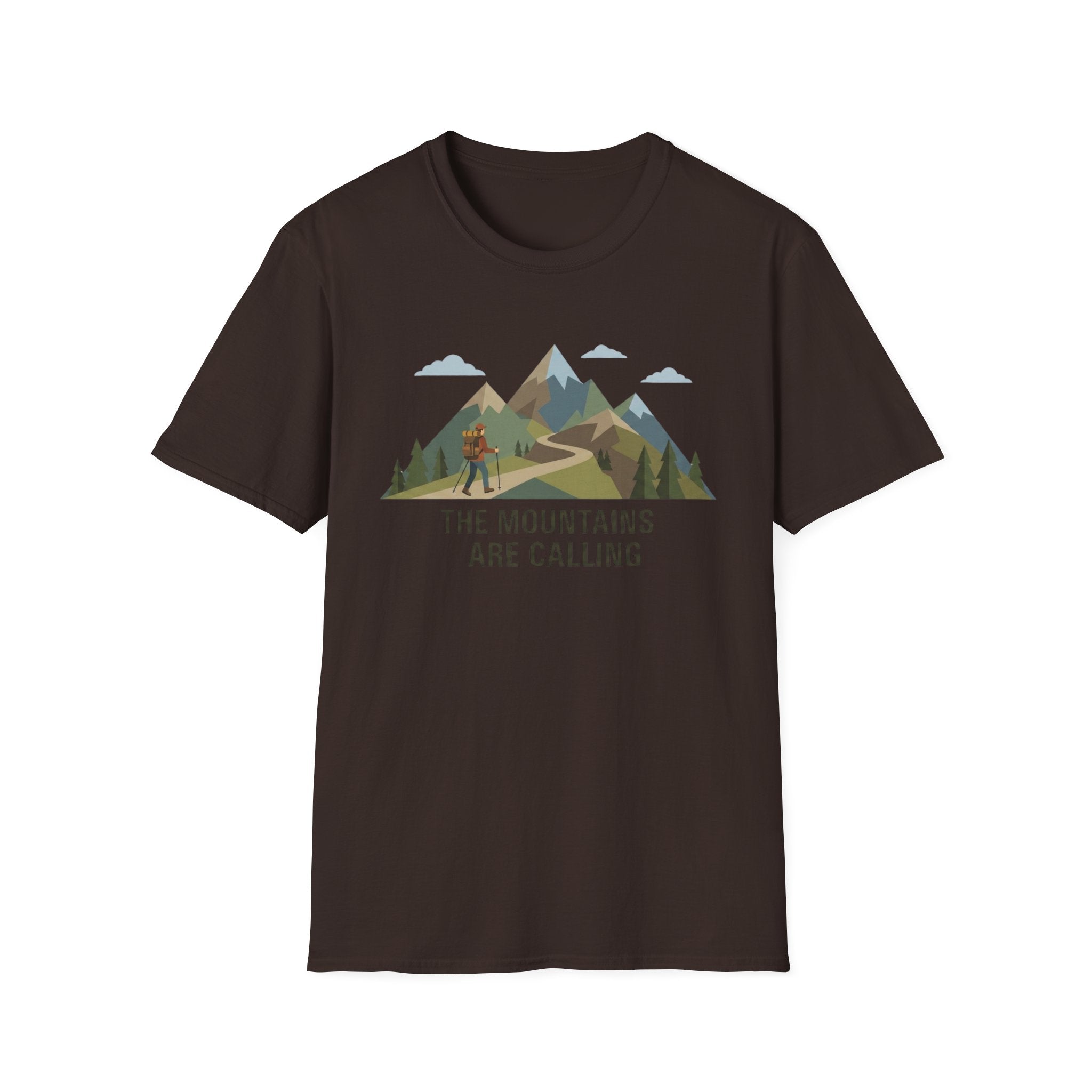 Campground Scenic T-Shirt — Minimalist Tent & Campfire Graphic