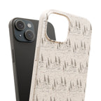 Biodegradable Phone Case — Eco-Friendly Forest Sketch Pattern