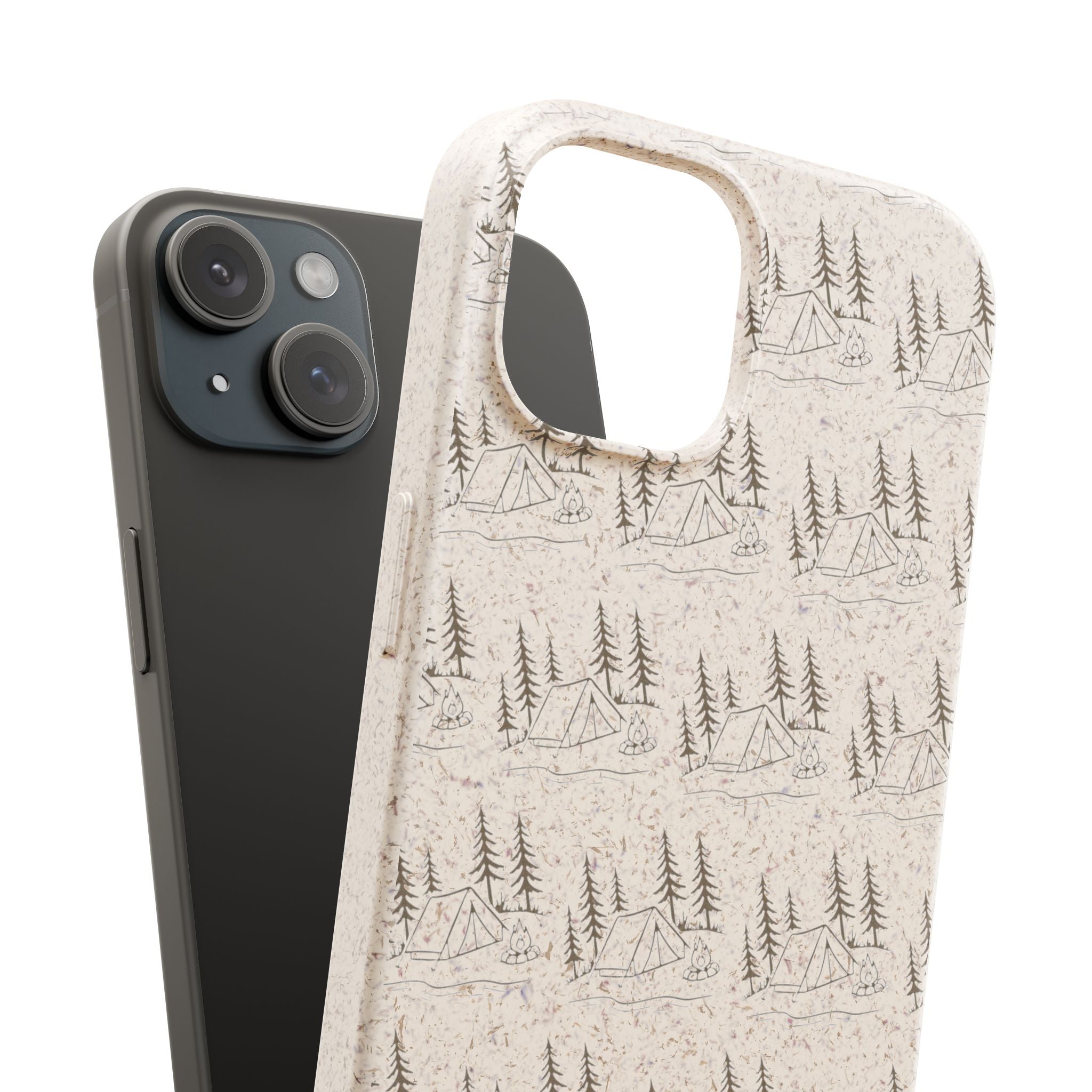Biodegradable Phone Case — Eco-Friendly Forest Sketch Pattern