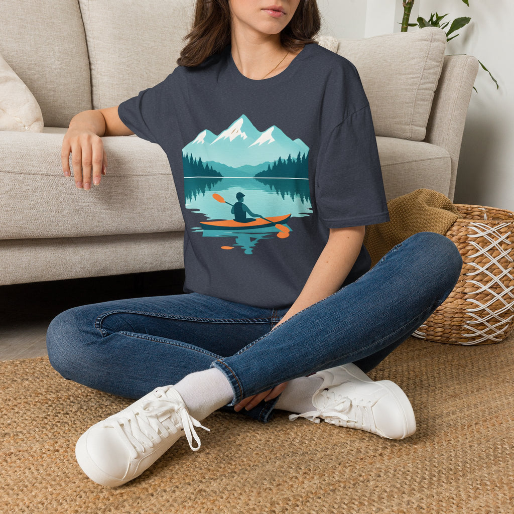 Kayaker on Serene Mountain Lake T-Shirt