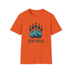 "Stay Wild" Bear Footprint Mountain Emblem T-Shirt