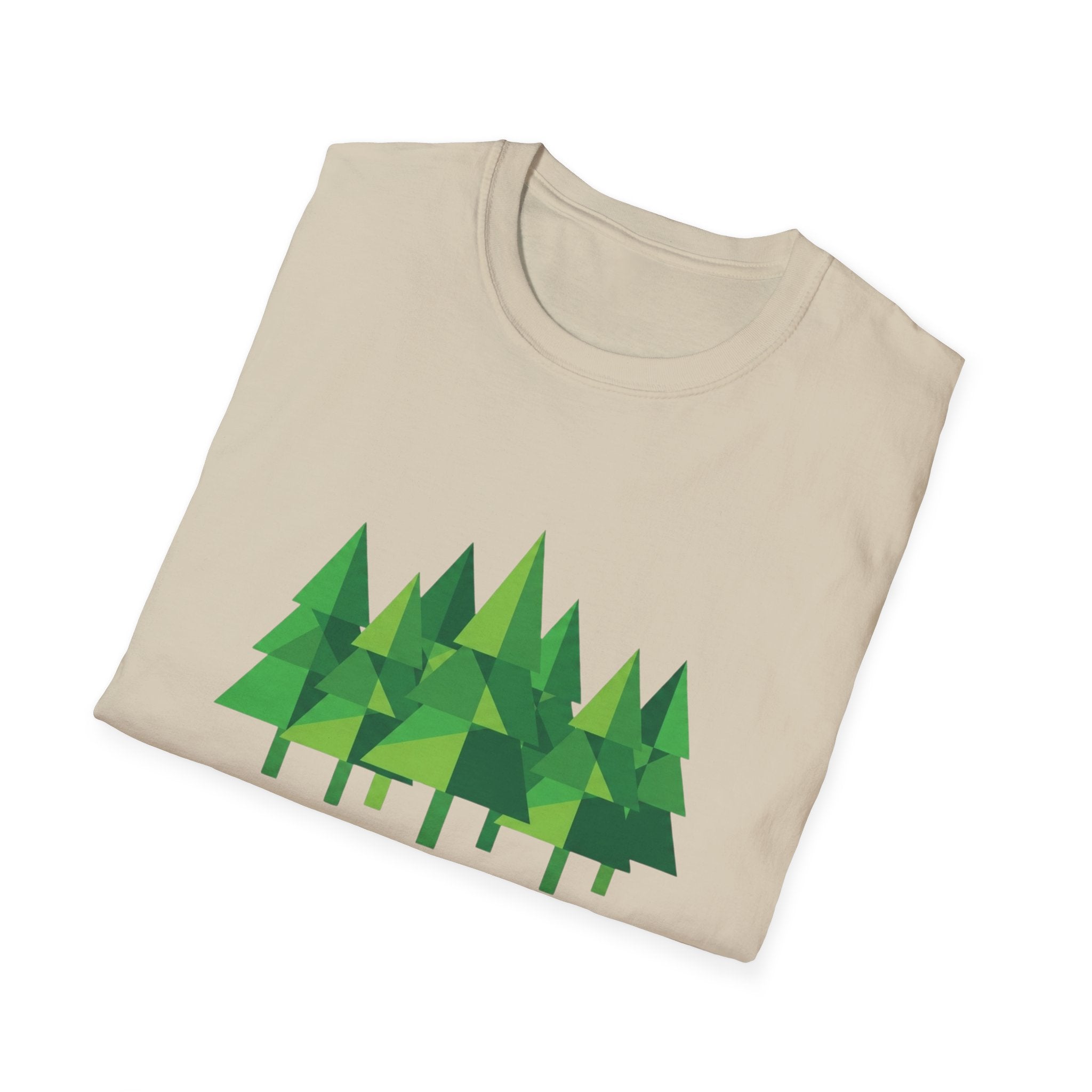 Forest Graphic T-Shirt — Minimal Green Pine Trees Tee