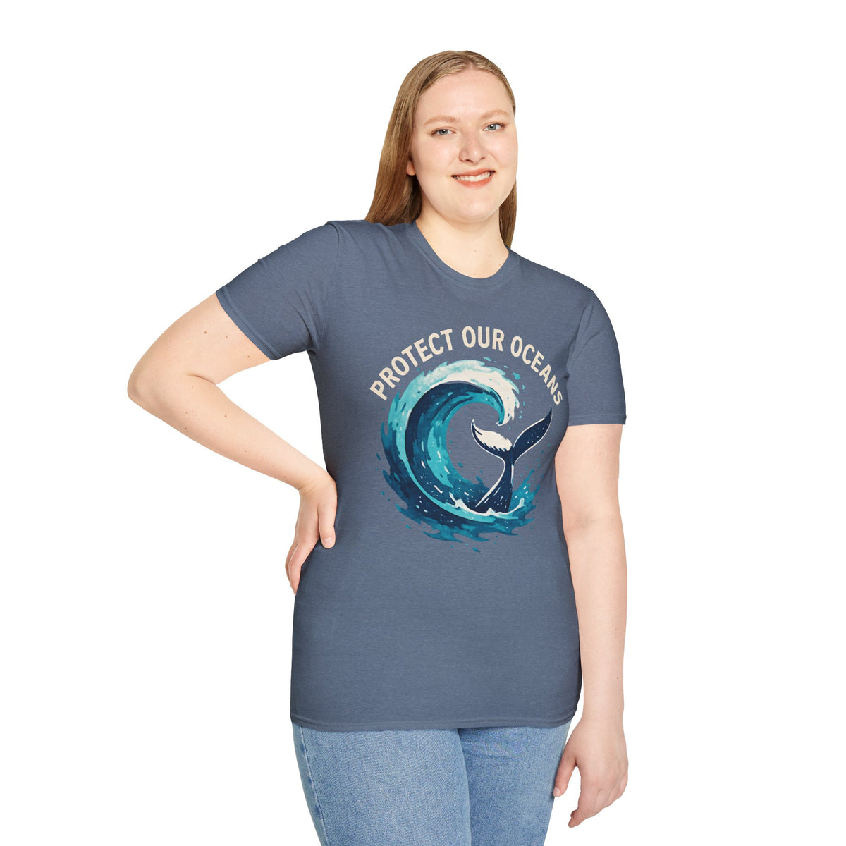"Protect Our Oceans" Wave Whale Conservation T-Shirt