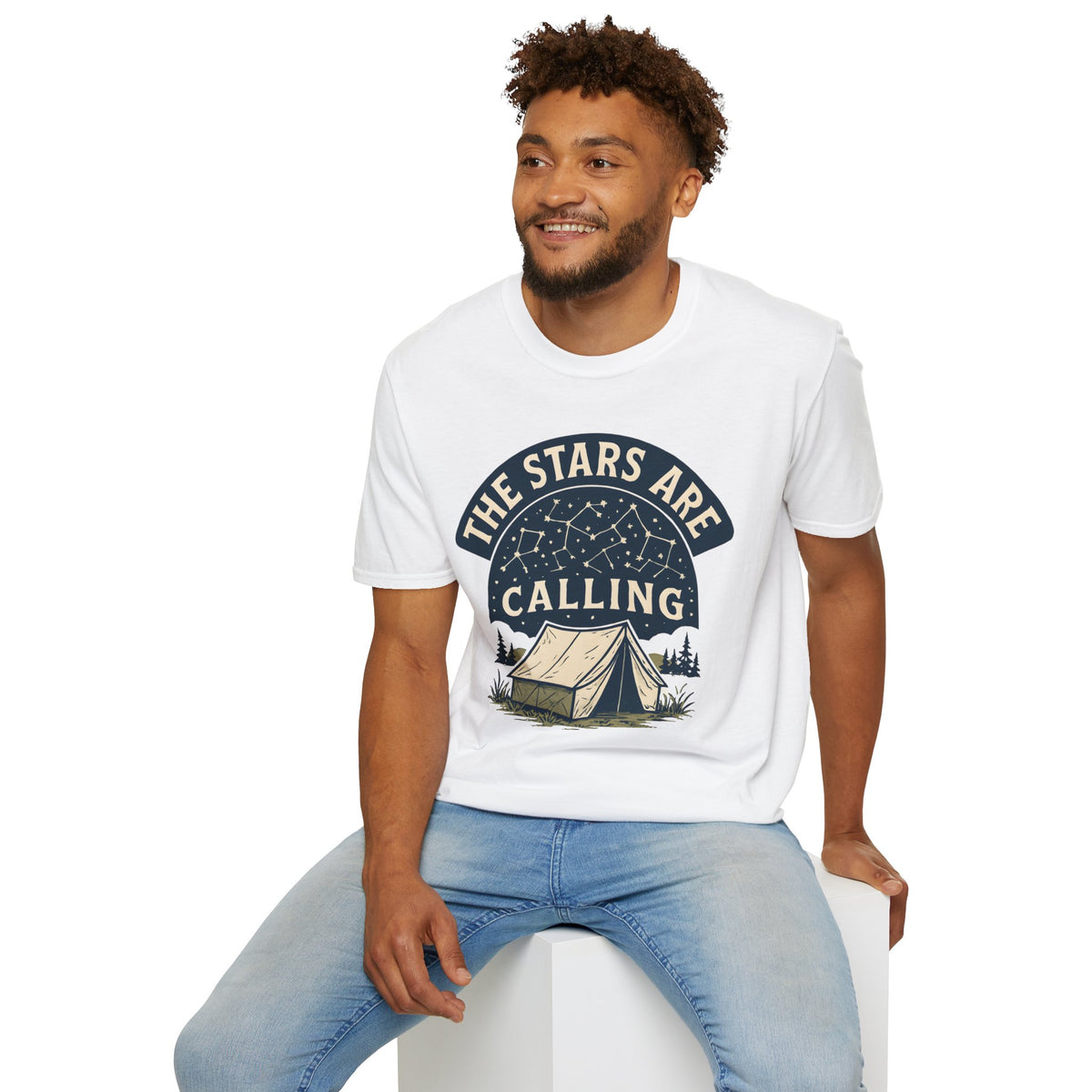 "The Stars Are Calling" Camping Tent Stargazing T-Shirt