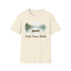 Find Your Wild Canoe T-Shirt — Lake Pine Trees Outdoor Adventure Tee