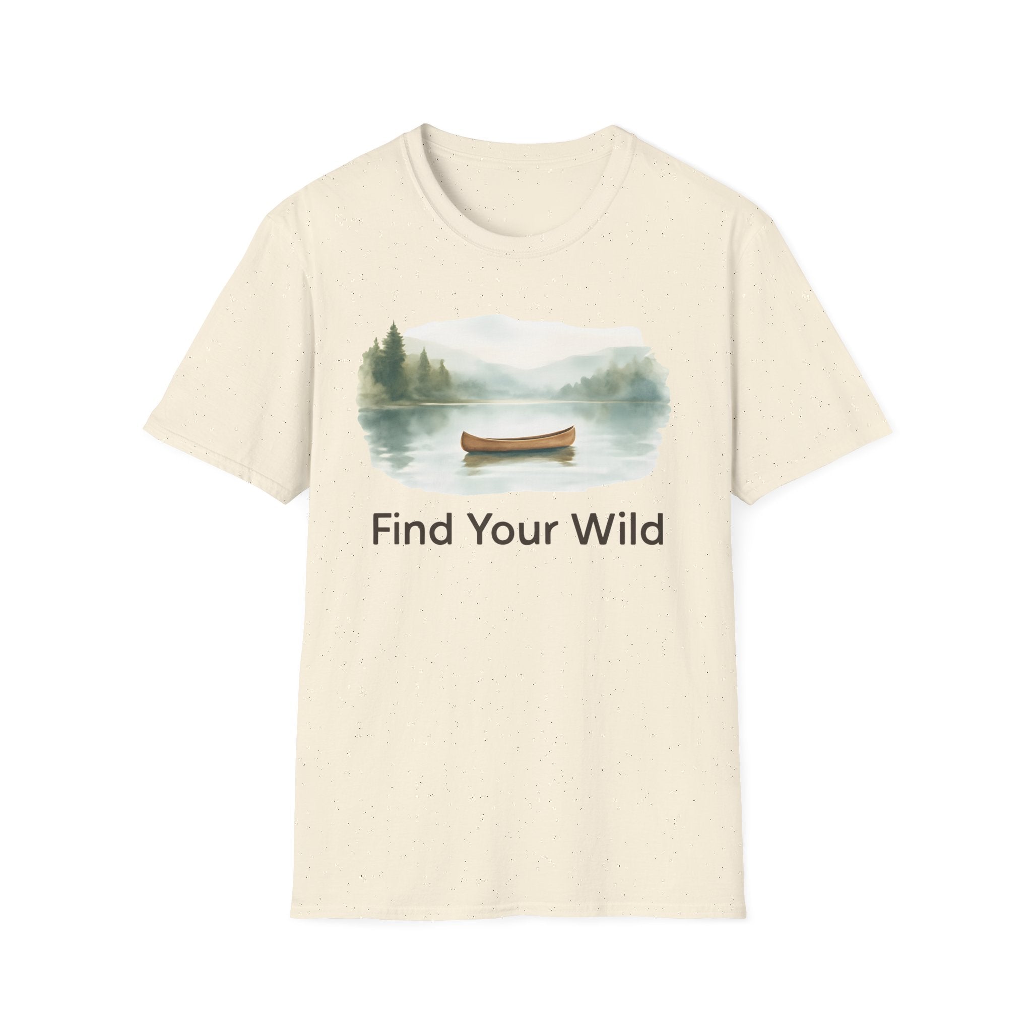 Find Your Wild Canoe T-Shirt — Lake Pine Trees Outdoor Adventure Tee