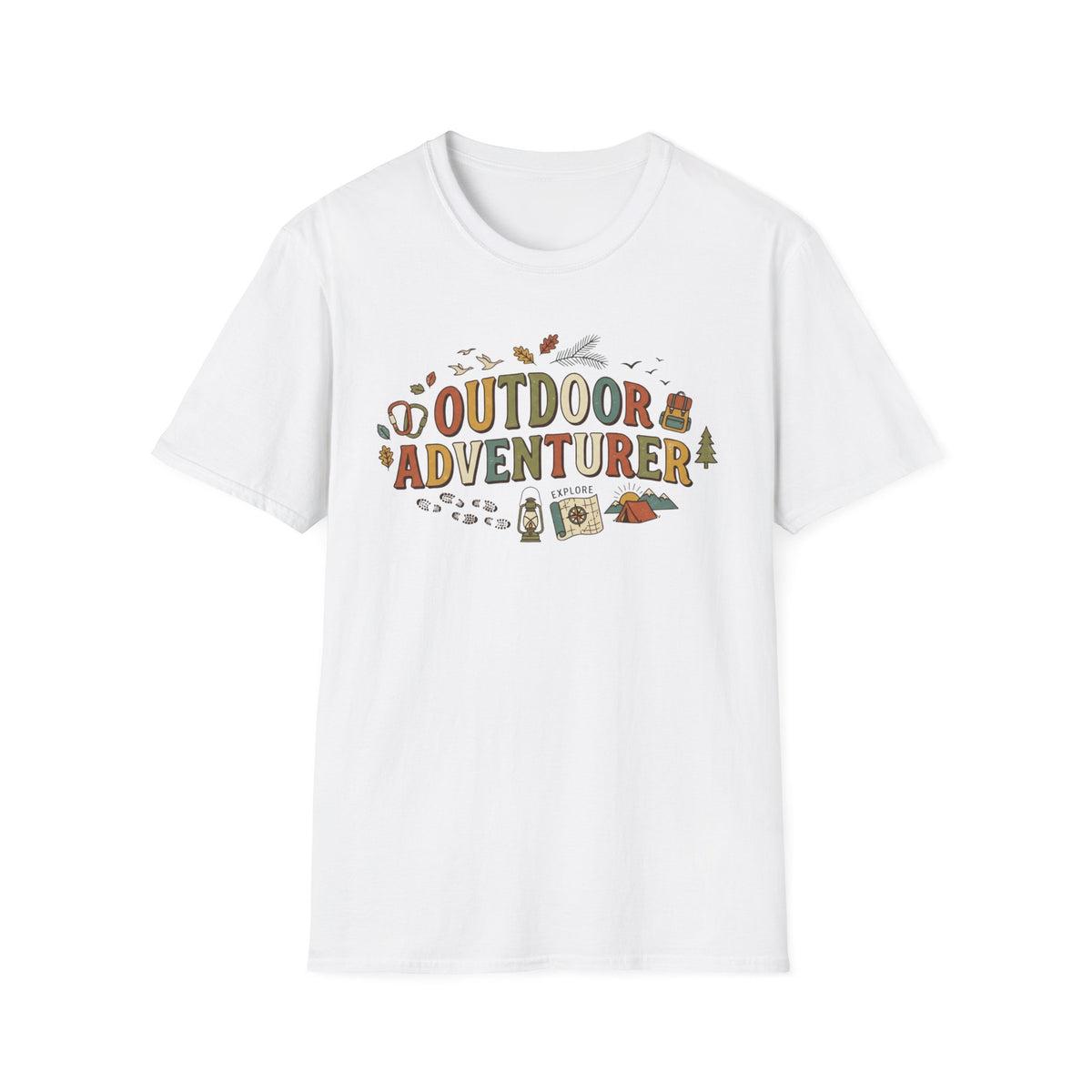 "Outdoor Adventurer" T‑Shirt Camping, Hiking & Exploration Graphic Tee Shirt