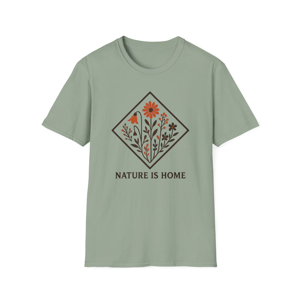 Floral Motif "Nature Is Home" T-Shirt