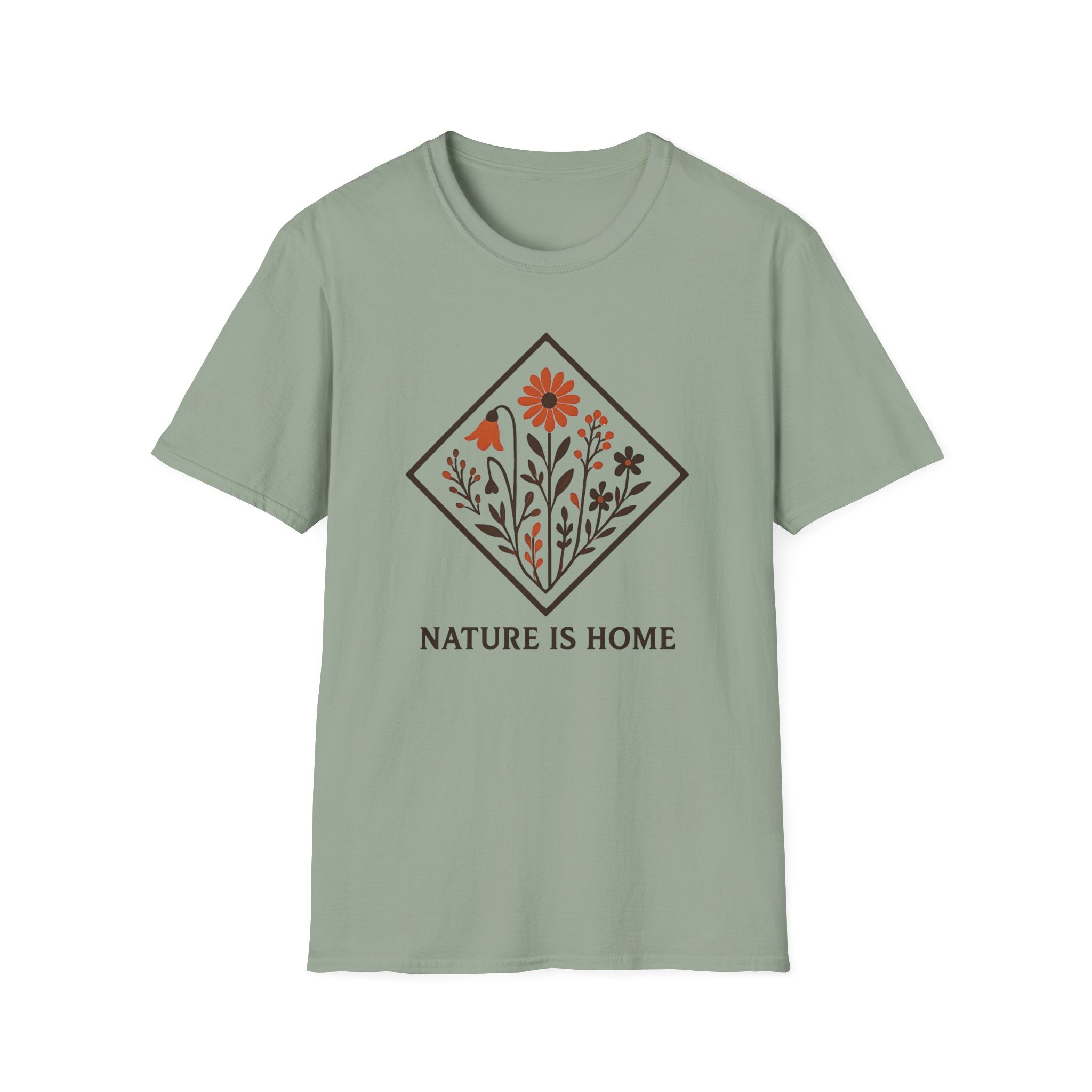 Floral Motif "Nature Is Home" T-Shirt