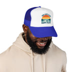 Lake Is My Happy Place Trucker Hat — Vintage Sunset Fishing Foam Cap