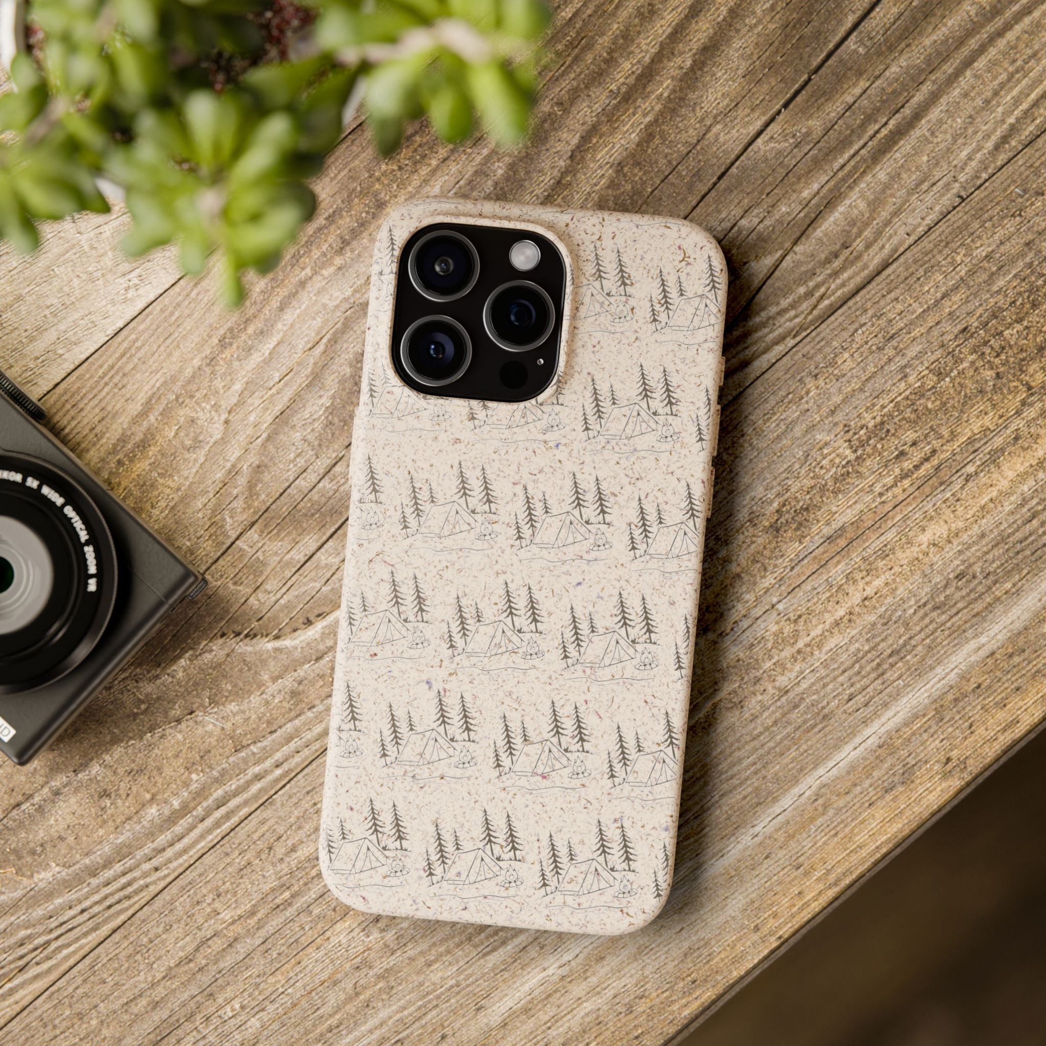 Biodegradable Phone Case — Eco-Friendly Forest Sketch Pattern