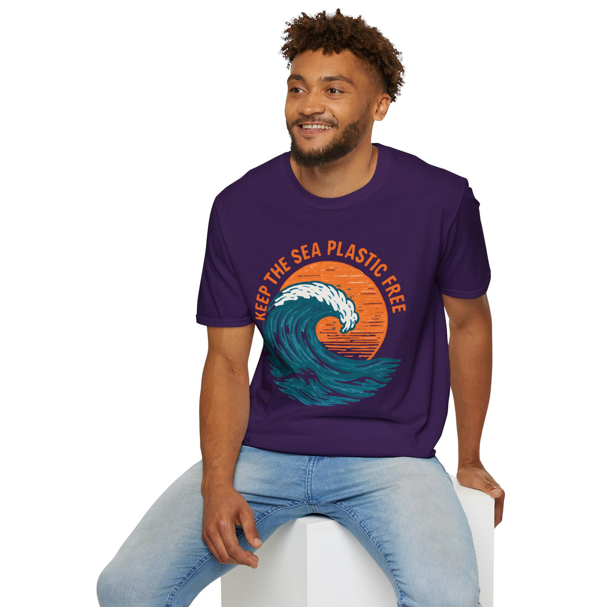 "Keep the Sea Plastic Free" Ocean Conservation Wave Tee Shirt