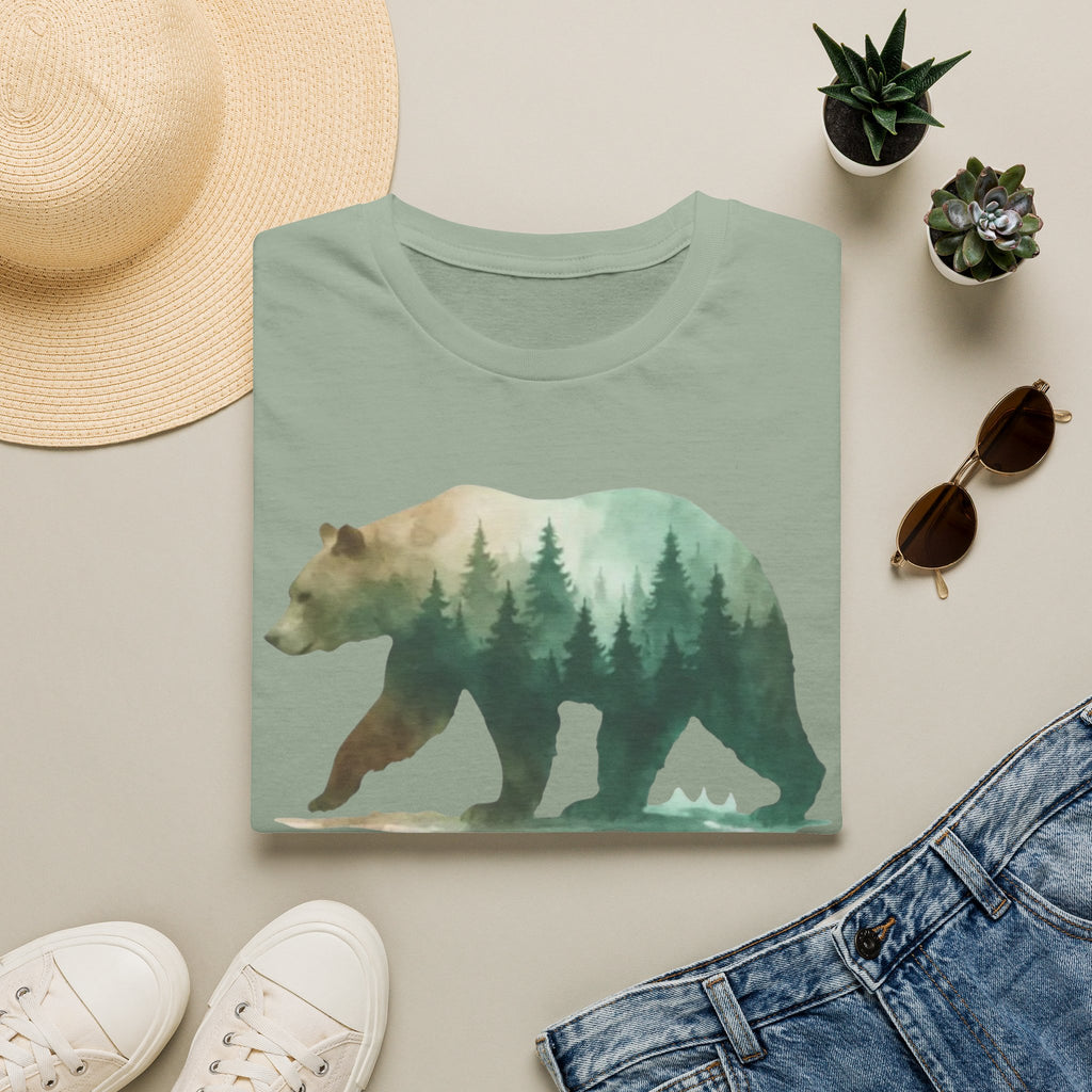 Forest Bear T-Shirt — Watercolor Woodland Bear Graphic Tee Shirt
