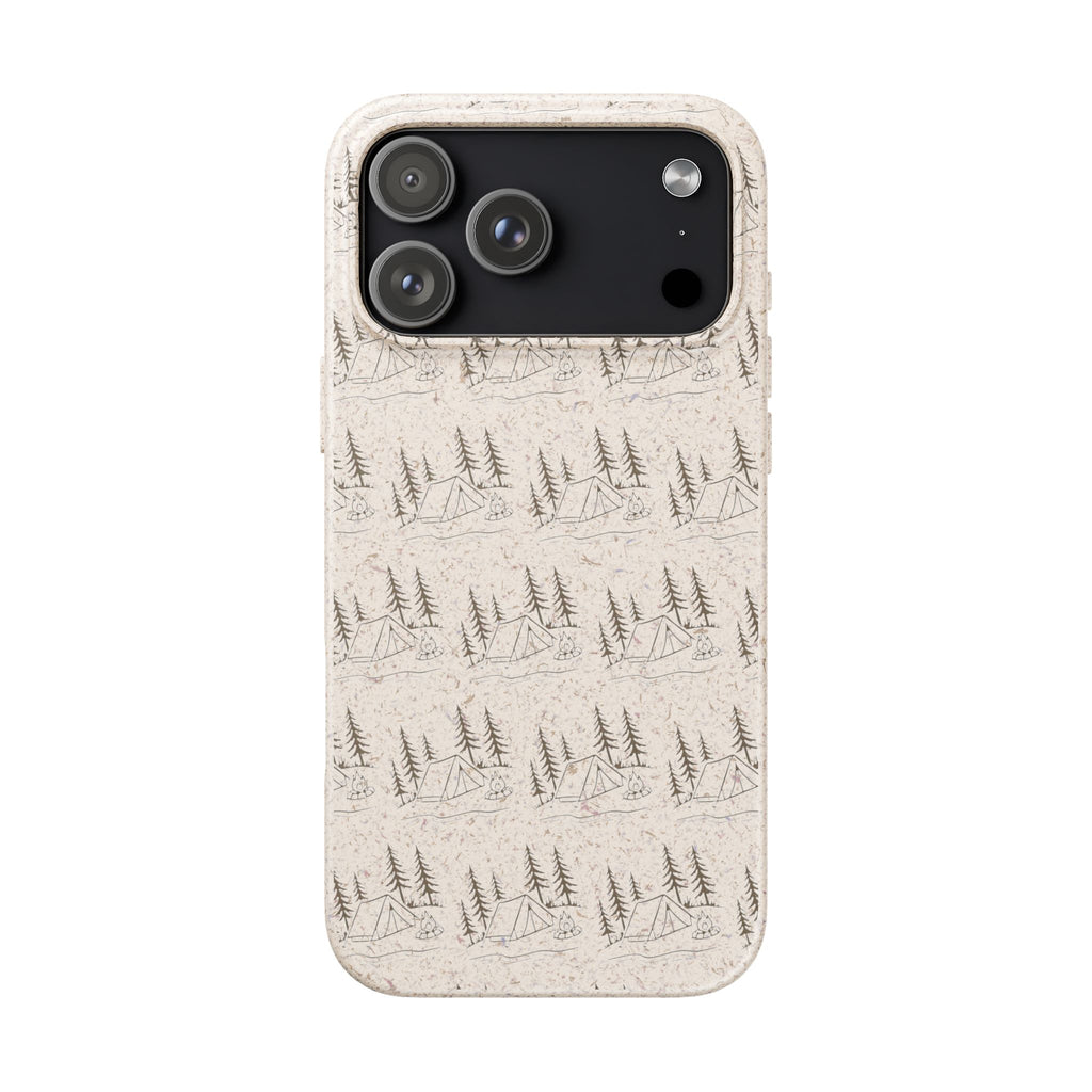 Biodegradable Phone Case — Eco-Friendly Forest Sketch Pattern