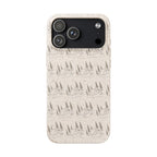 Biodegradable Phone Case — Eco-Friendly Forest Sketch Pattern