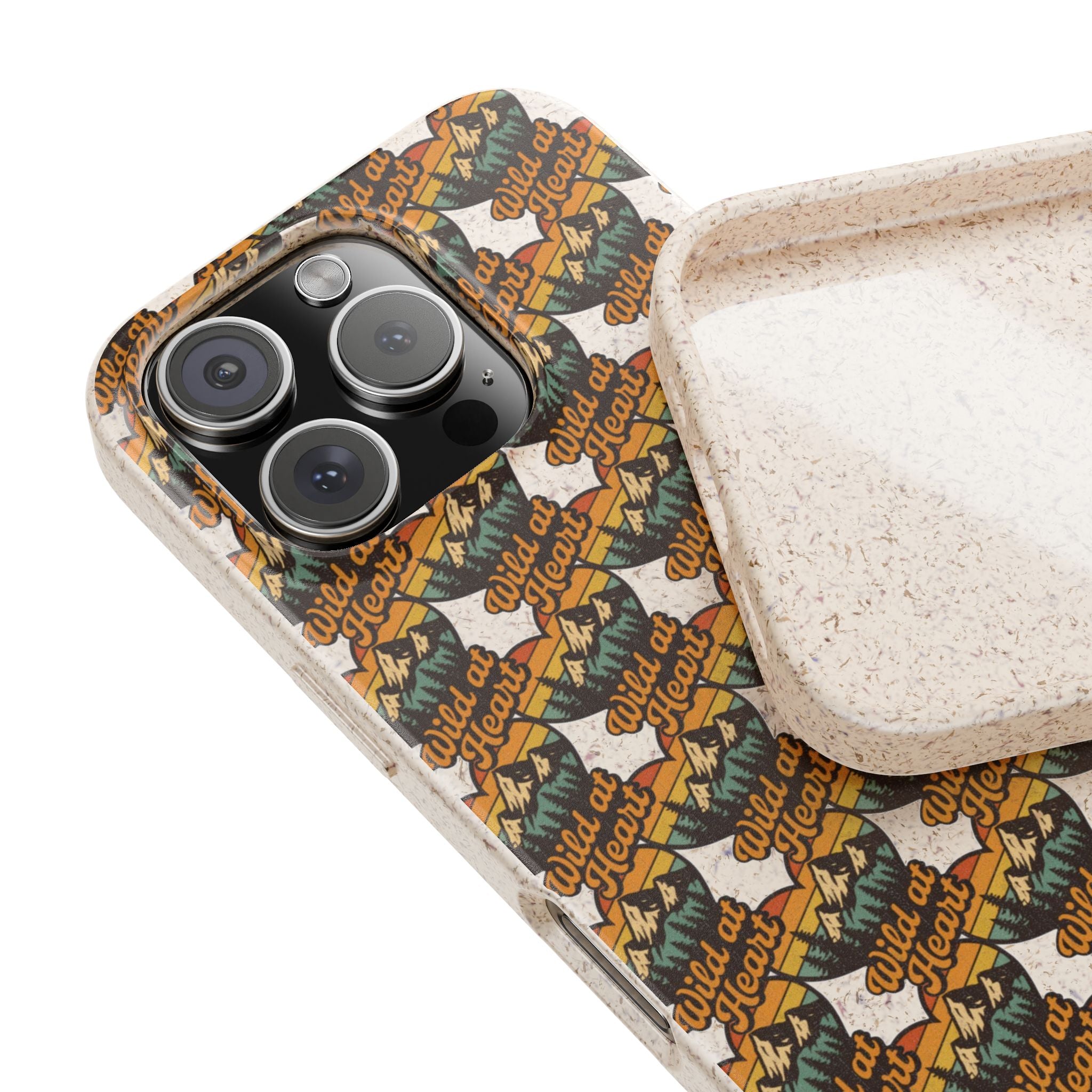 Eco-Friendly Phone Case — Vintage Camper Pattern Biodegradable iPhone Cover