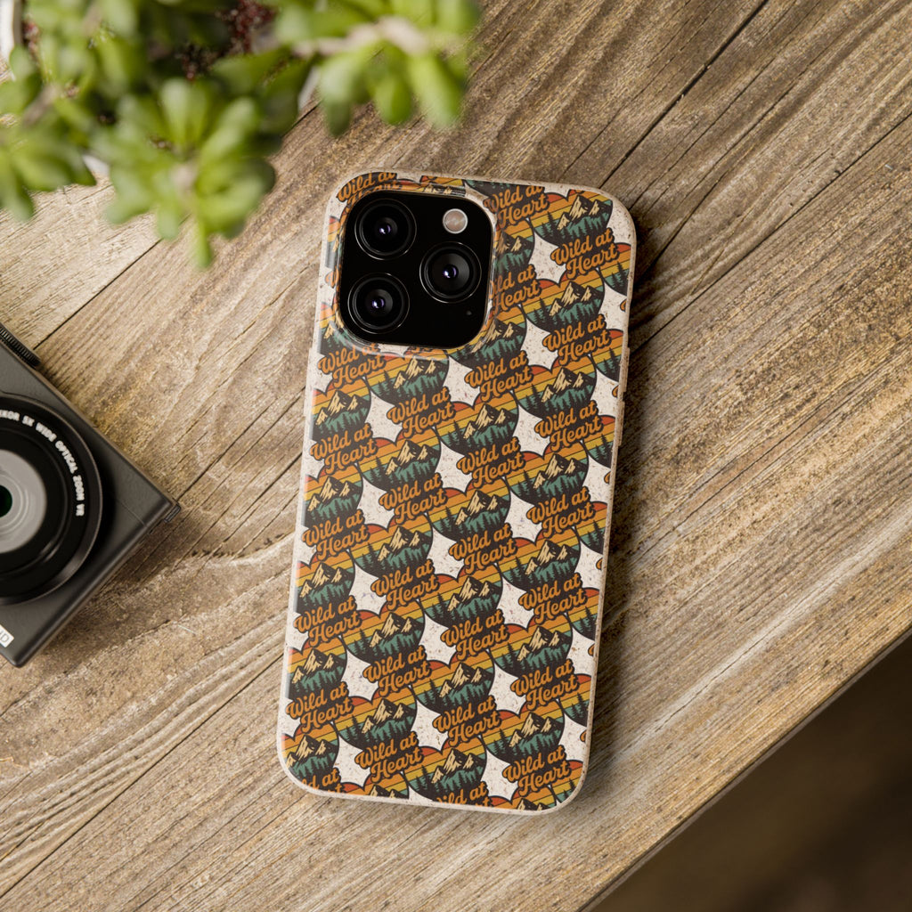 Eco-Friendly Phone Case — Vintage Camper Pattern Biodegradable iPhone Cover