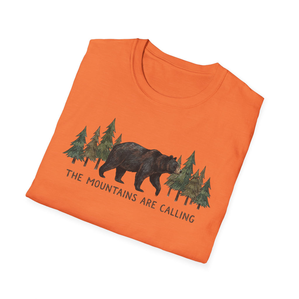 "The Mountains Are Calling" Bear and Pines T-Shirt — Outdoor Graphic Tee