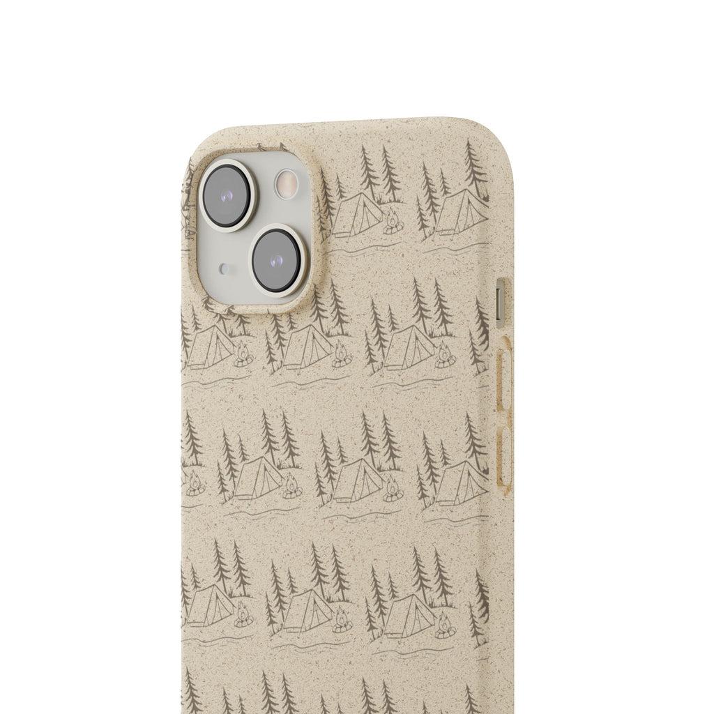 Biodegradable Phone Case — Eco-Friendly Forest Sketch Pattern
