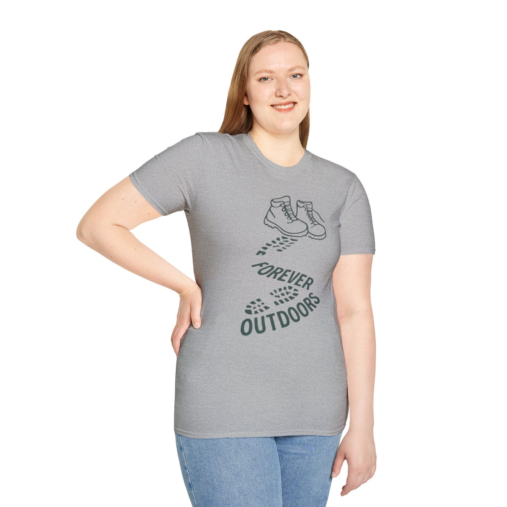 Boots with Footprints "Forever Outdoors" T-Shirt