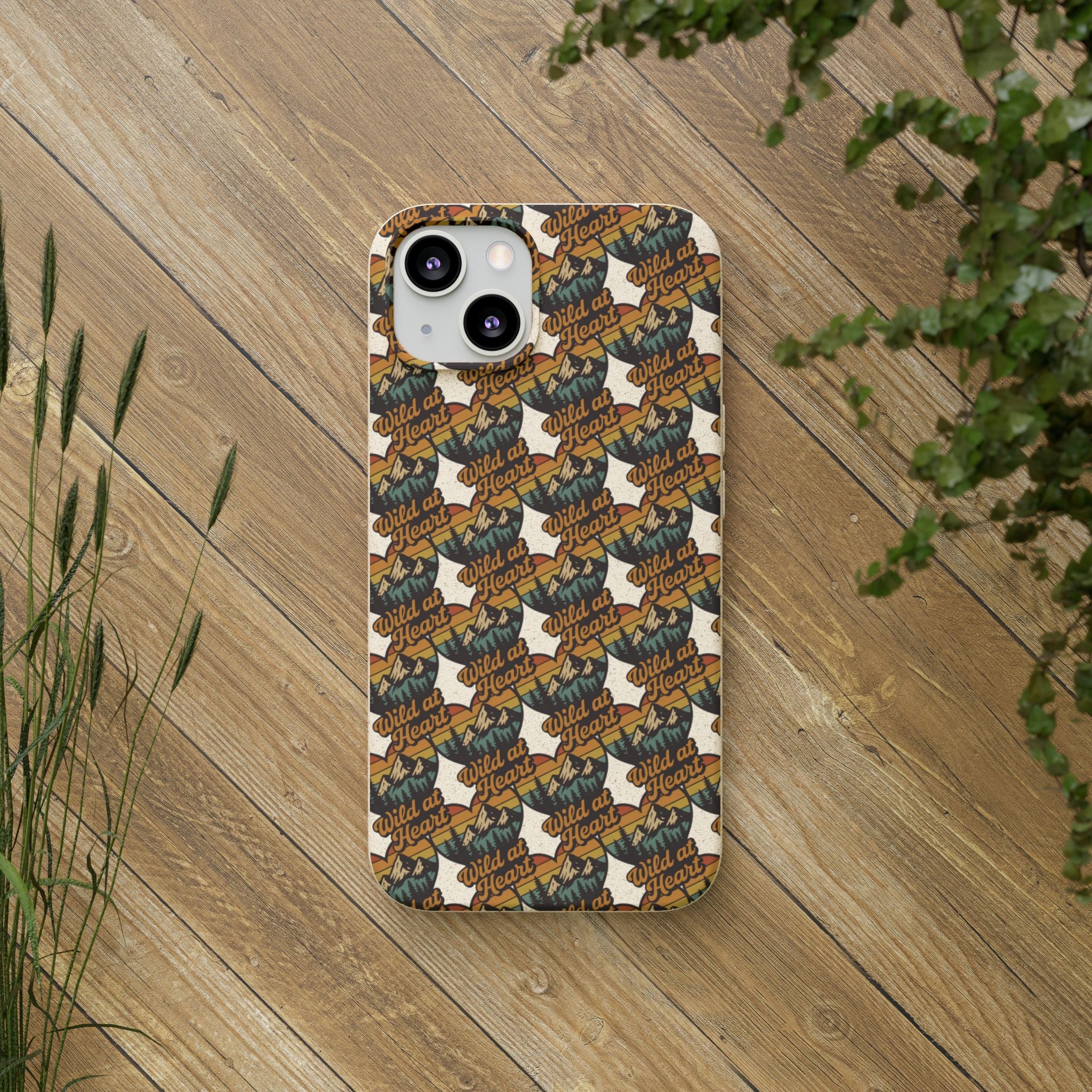 Eco-Friendly Phone Case — Vintage Camper Pattern Biodegradable iPhone Cover