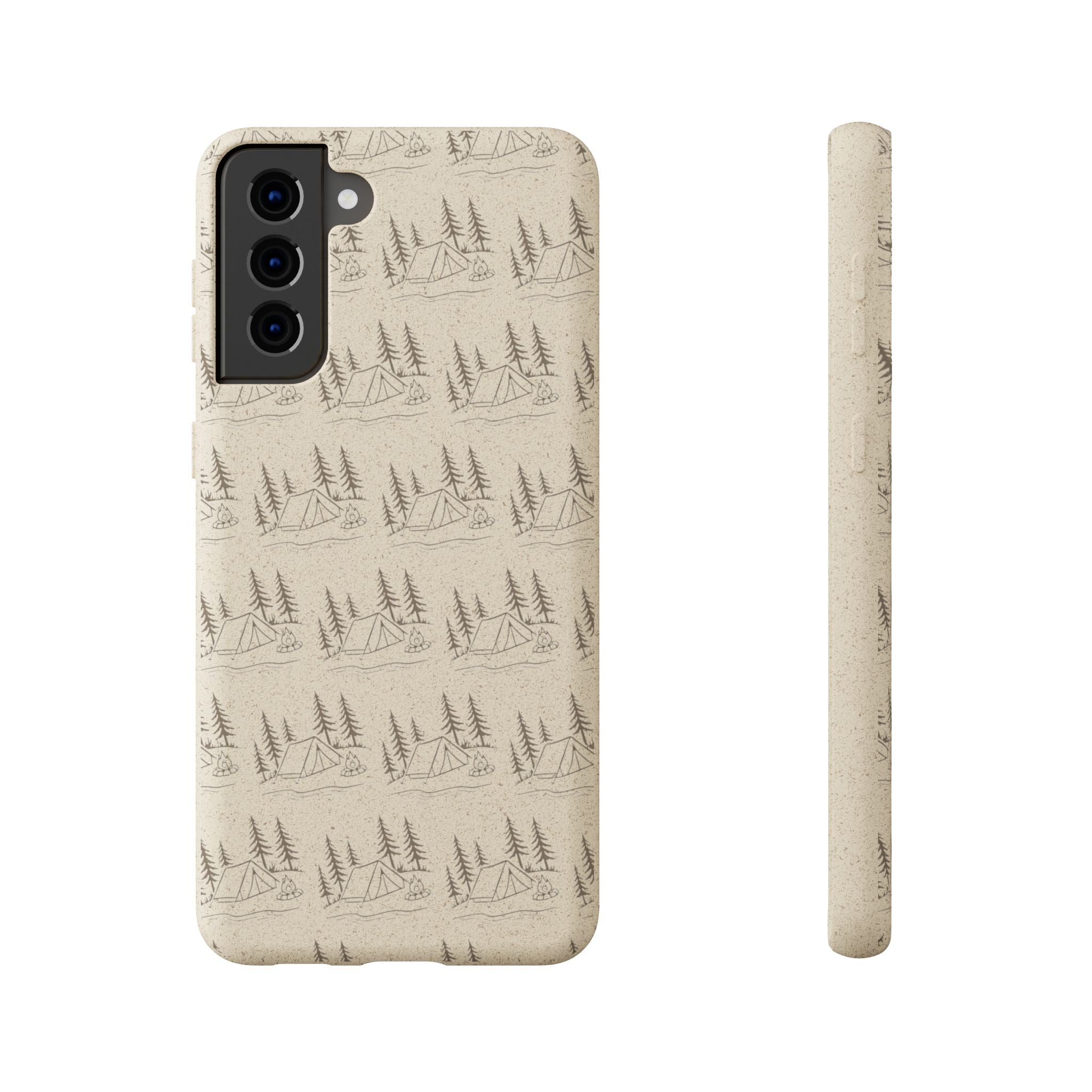 Biodegradable Phone Case — Eco-Friendly Forest Sketch Pattern