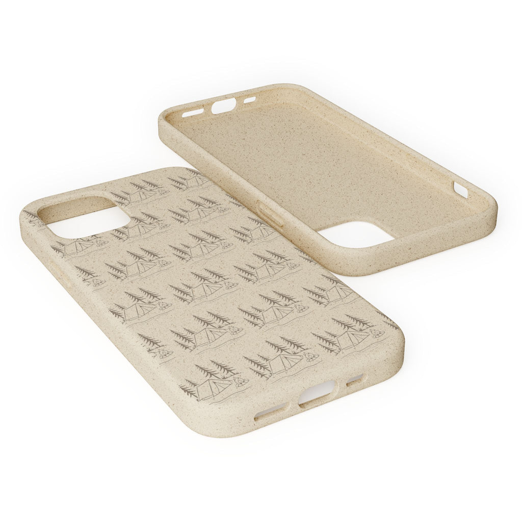 Biodegradable Phone Case — Eco-Friendly Forest Sketch Pattern