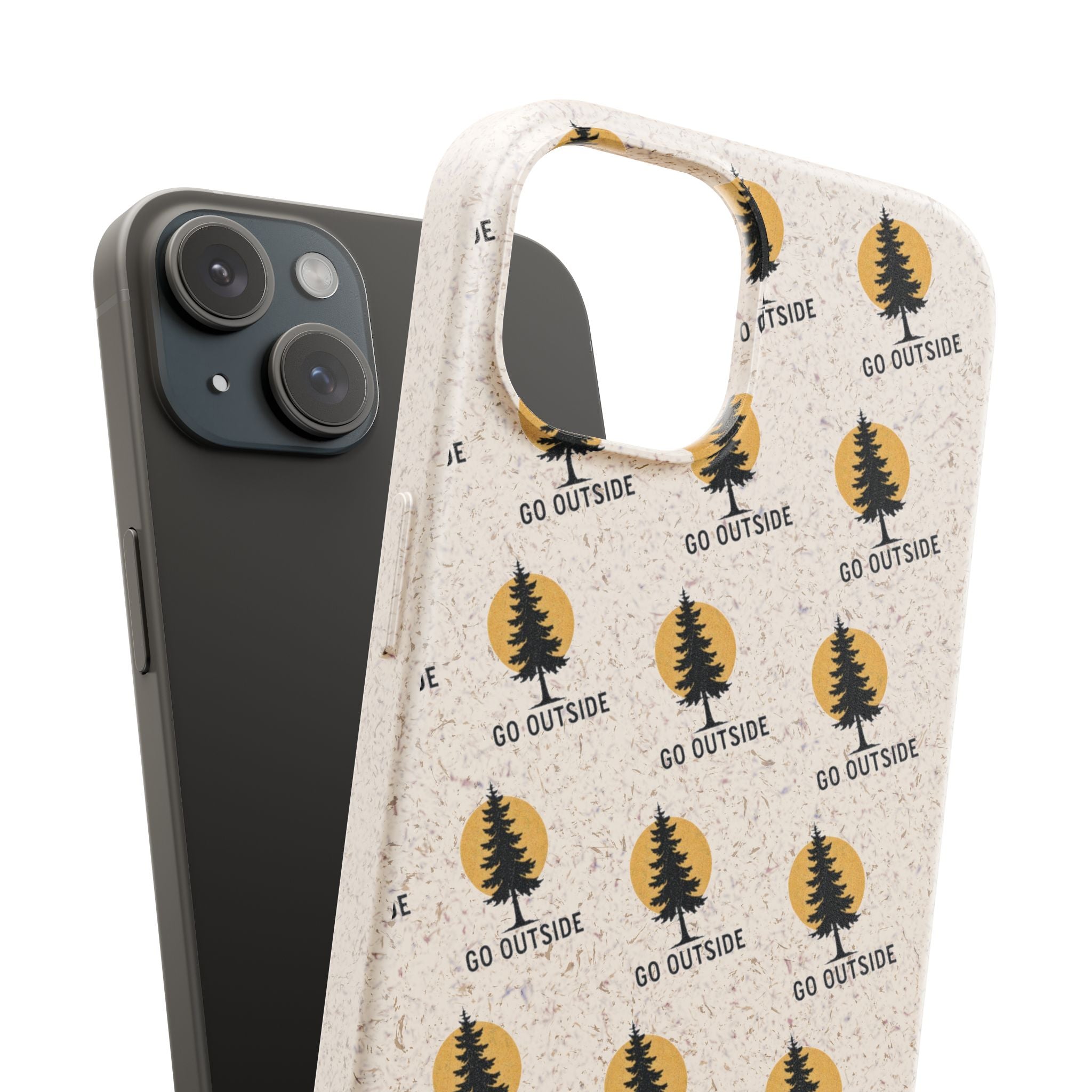 Biodegradable Phone Case — 'Go Outside' Recycled Eco-Friendly iPhone Cover