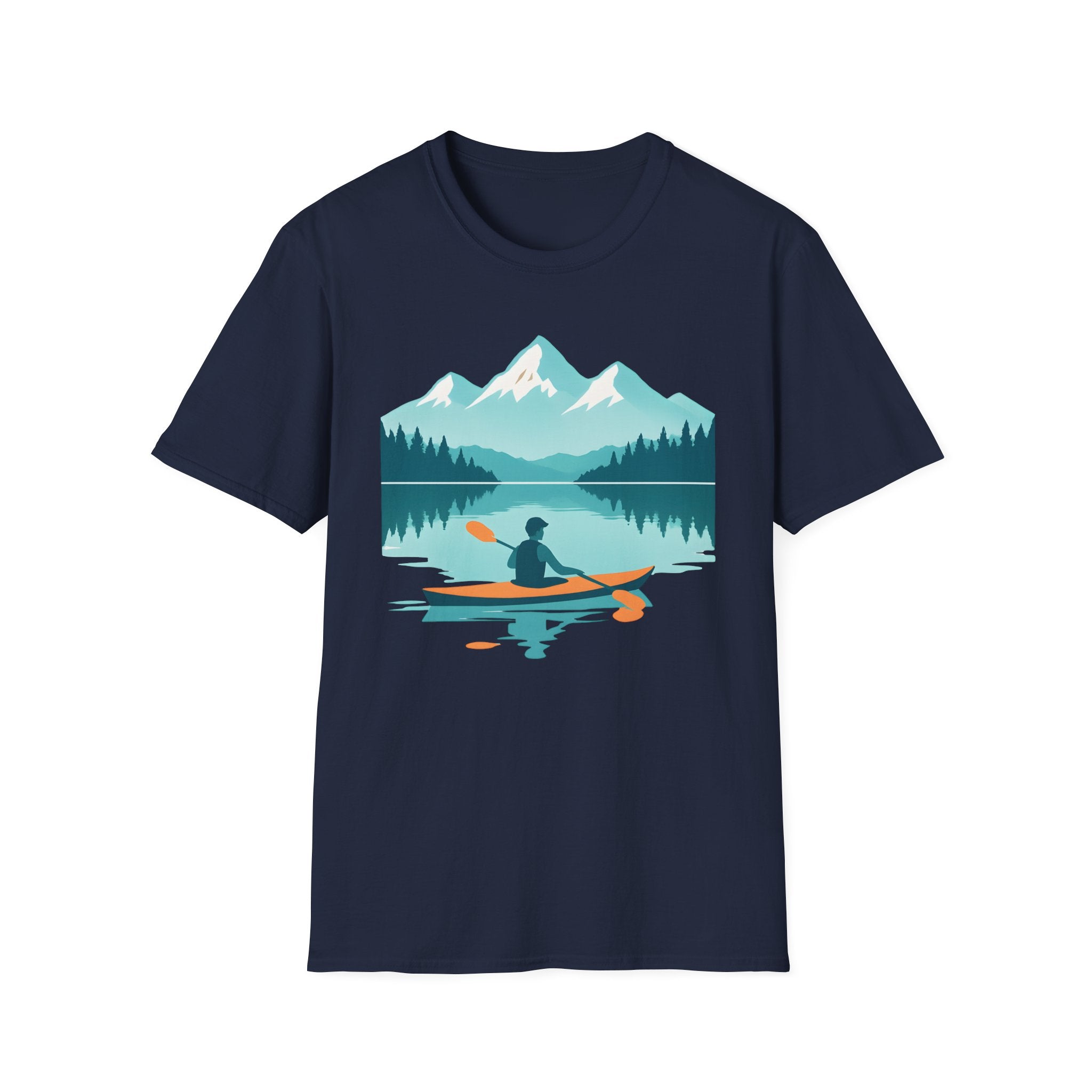 Kayaker on Serene Mountain Lake T-Shirt