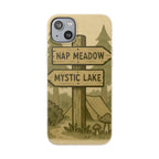 Biodegradable Phone Case — 'Nap Meadow' Mystic Lake Camping Design
