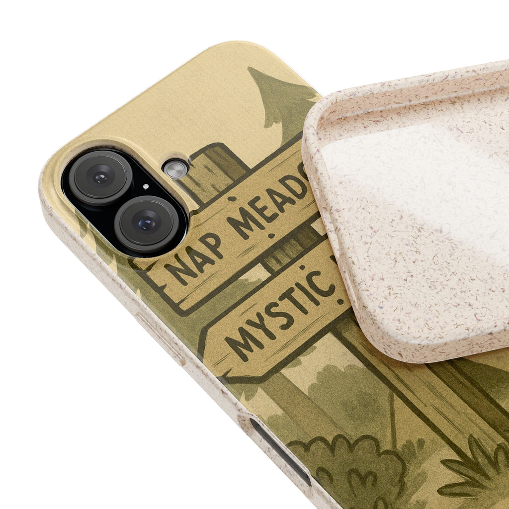 Biodegradable Phone Case — 'Nap Meadow' Mystic Lake Camping Design