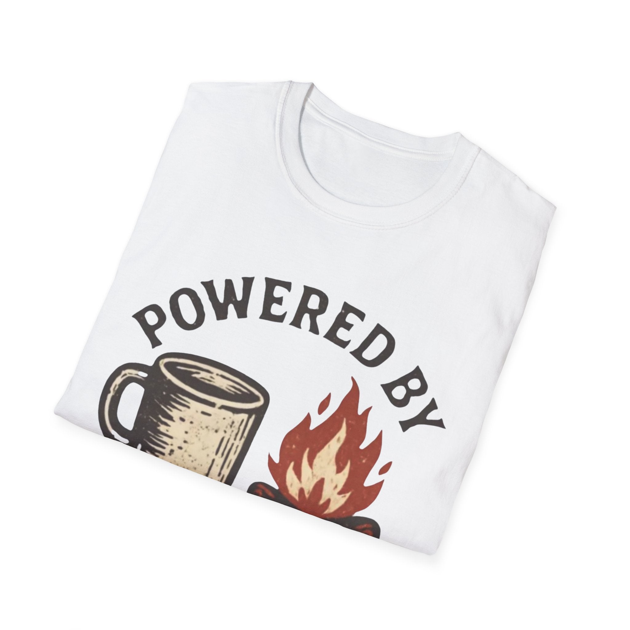 Powered By Coffee And Campfires Vintage Camping T-Shirt