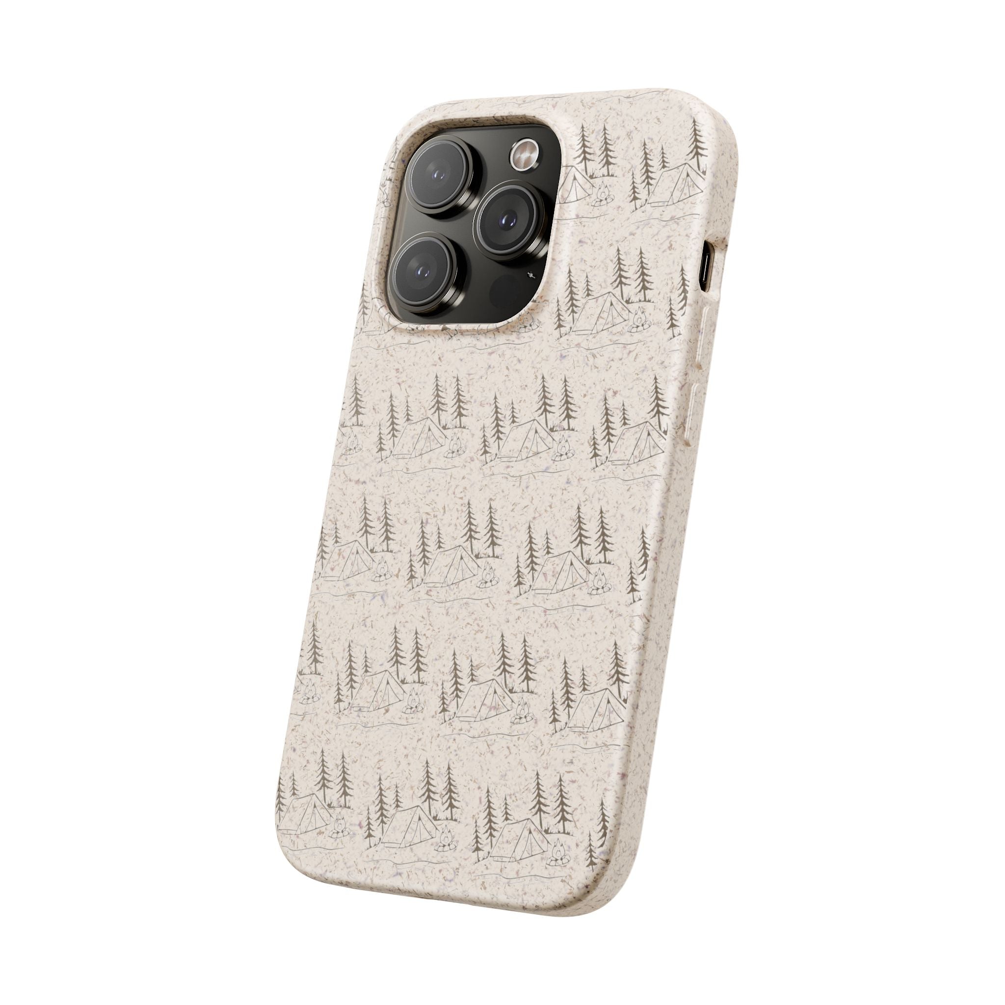 Biodegradable Phone Case — Eco-Friendly Forest Sketch Pattern