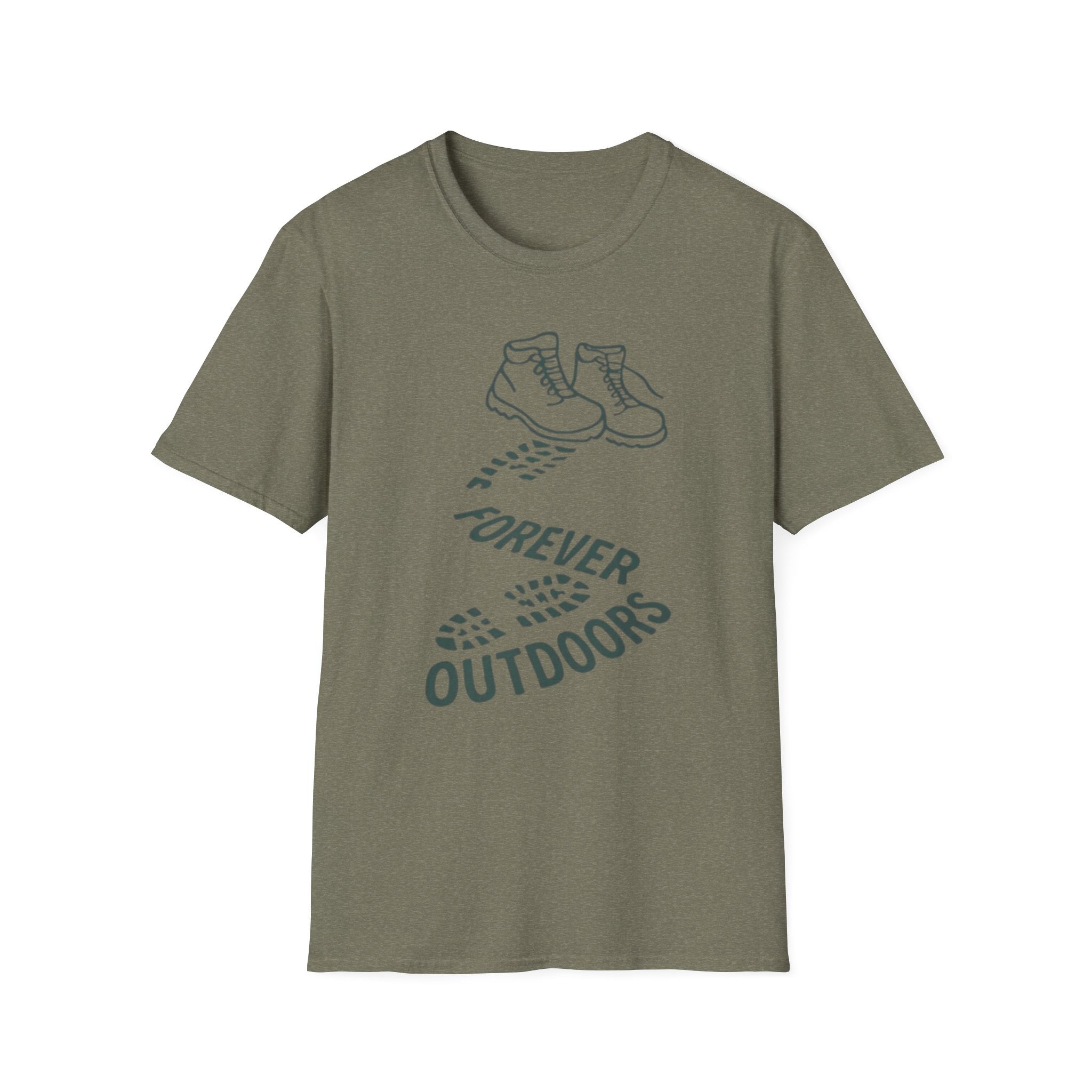 Boots with Footprints "Forever Outdoors" T-Shirt