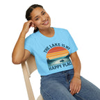"The Lake Is My Happy Place" Canoe On The Lake At Sunset T-Shirt